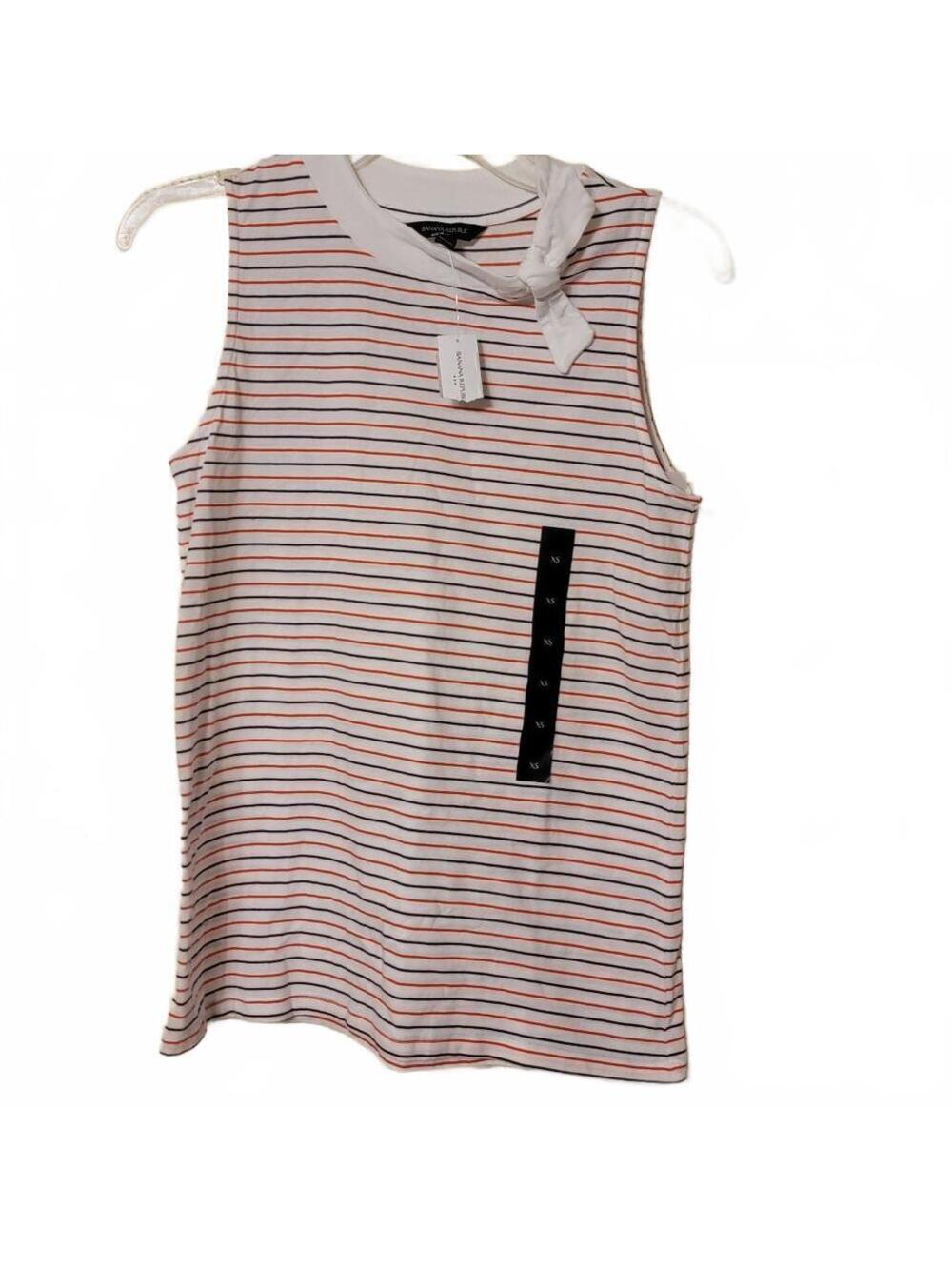 Banana republic New with tags striped sleeveless shirt with bow detail